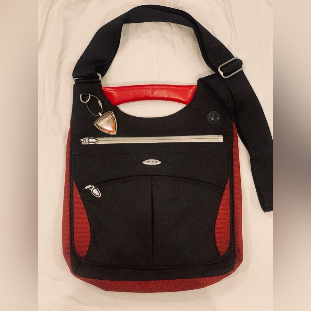 Tumi Ducati Corse T3 crossbody messenger purse bag red black